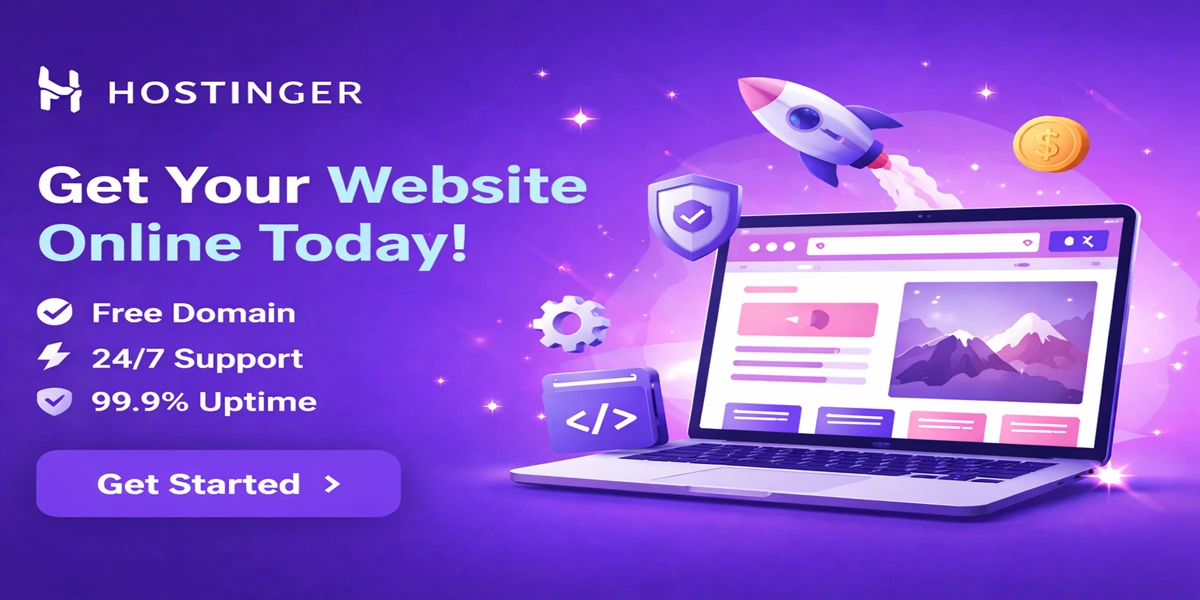Hostinger logo - Best overall web hosting with 75% discount for 2026